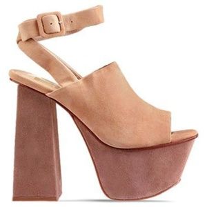 Dolce Vita Gena Nude Petal Suede Heels